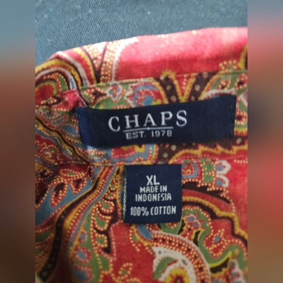 Chaps Paisley Boho Button Up Cotton Shirt XL - Picture 4 of 4